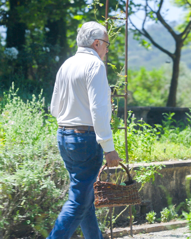 Alain Ducasse in the garden