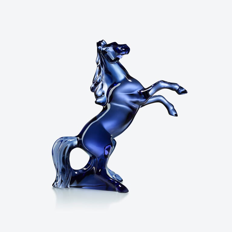 Marengo Horse Sculpture Baccarat in Blue Crystal View 1