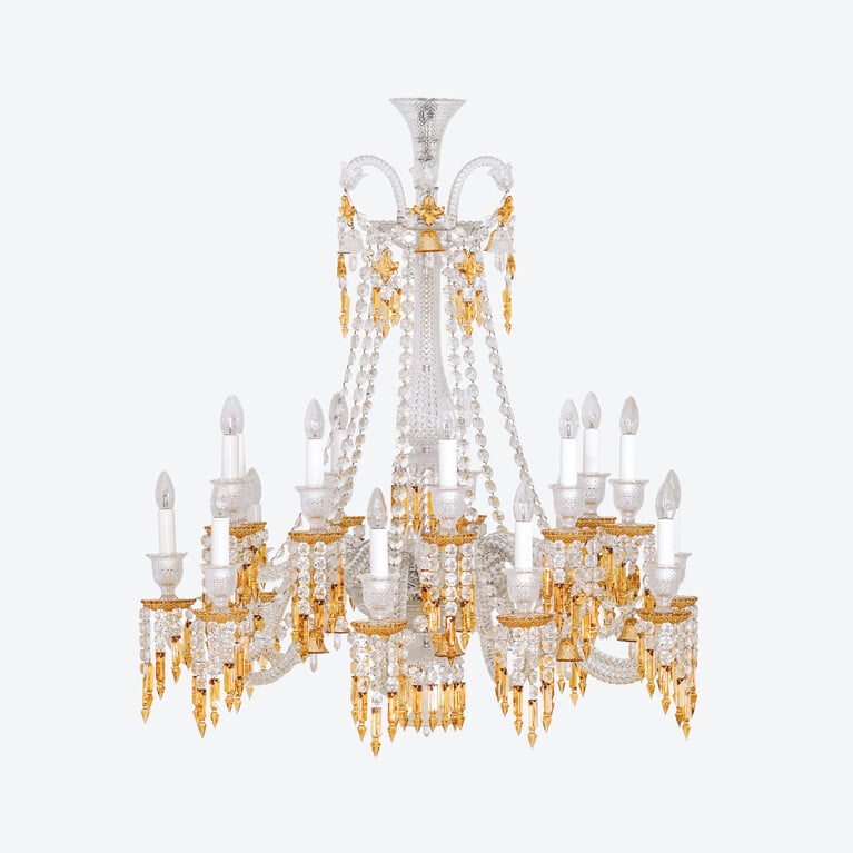 Z&eacute;nith Charleston Chandelier Short (18L) Baccarat in Crystal Yellow View 1