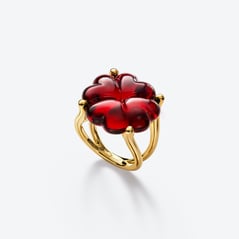 Select Anello placcato oro Tr&egrave;fle Baccarat in 18-Karat Gold-Plated Red