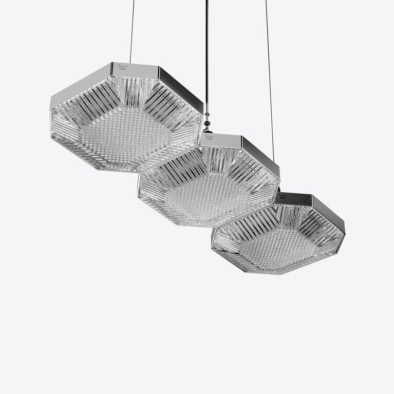 Octogone Ceiling Lamp (3L) Baccarat in Crystal Clear View 1