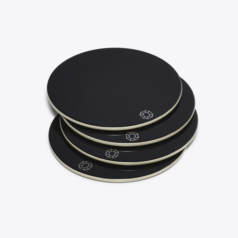 Octogone Coasters Baccarat in Lacquer Black View 1