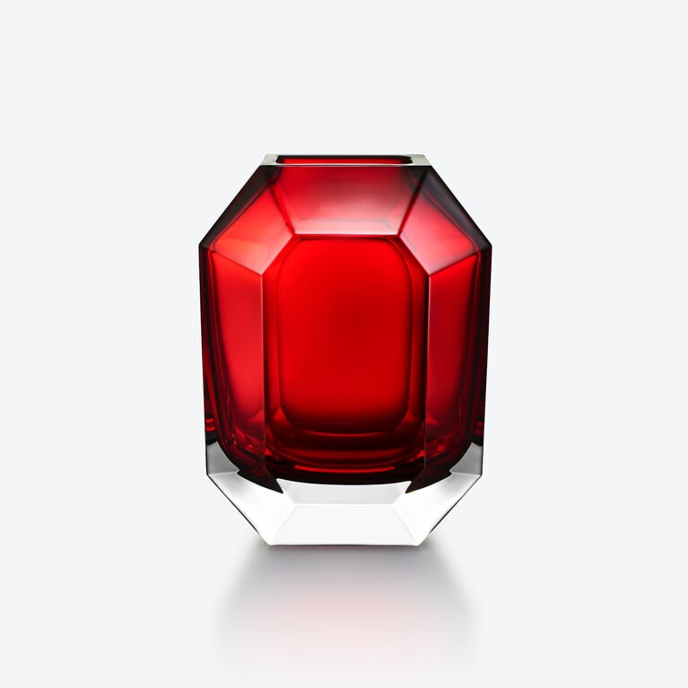 Octogone Vase Baccarat in Crystal Red View 2