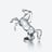 Sculpture Cheval Cabr&eacute; Baccarat en Cristal Clair