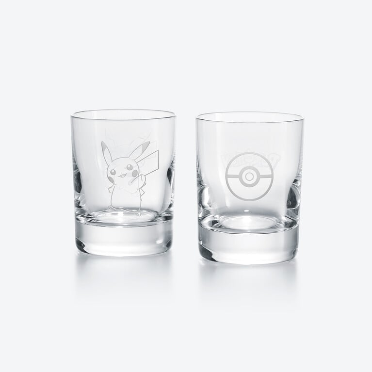 Gobelets Pok&eacute; Ball Pikachu Baccarat, Verre &agrave; spiritueux en Cristal Clair Voir 1
