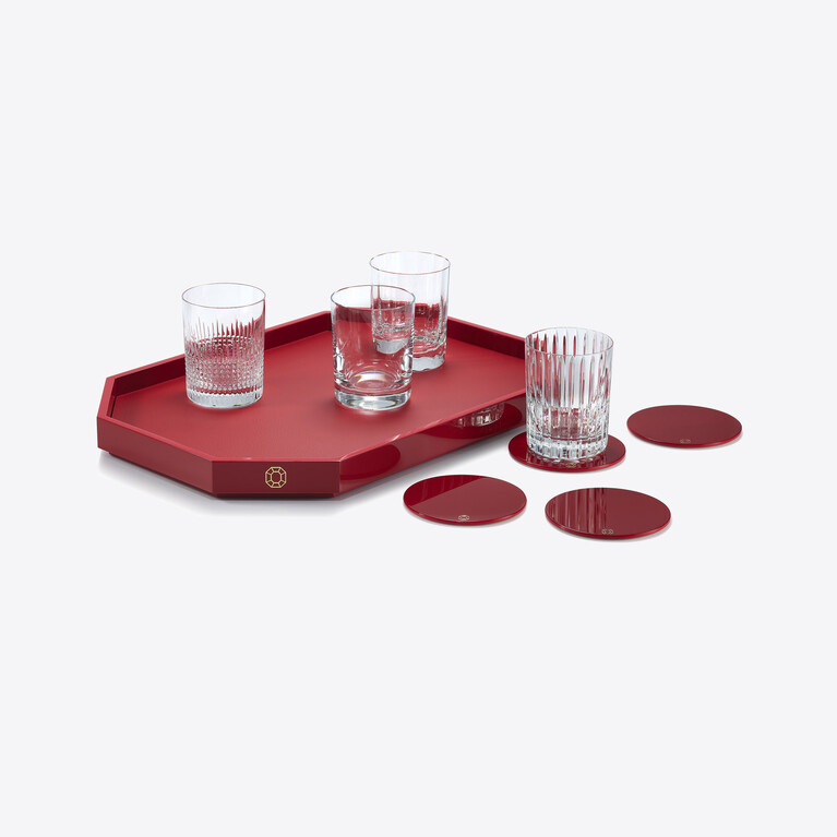 4 Elements Tumblers Set & Octogone Tray M & Octogone Coasters X4 Baccarat in View 1