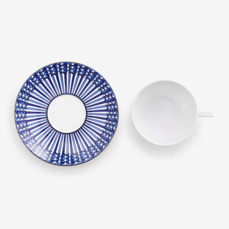 Arcadia Talleyrand Tea Cups Baccarat in Blue Porcelain View 2