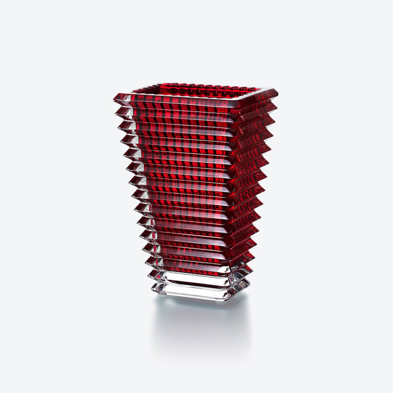 Eye Rectangular Vase S Baccarat in Red Crystal View 1