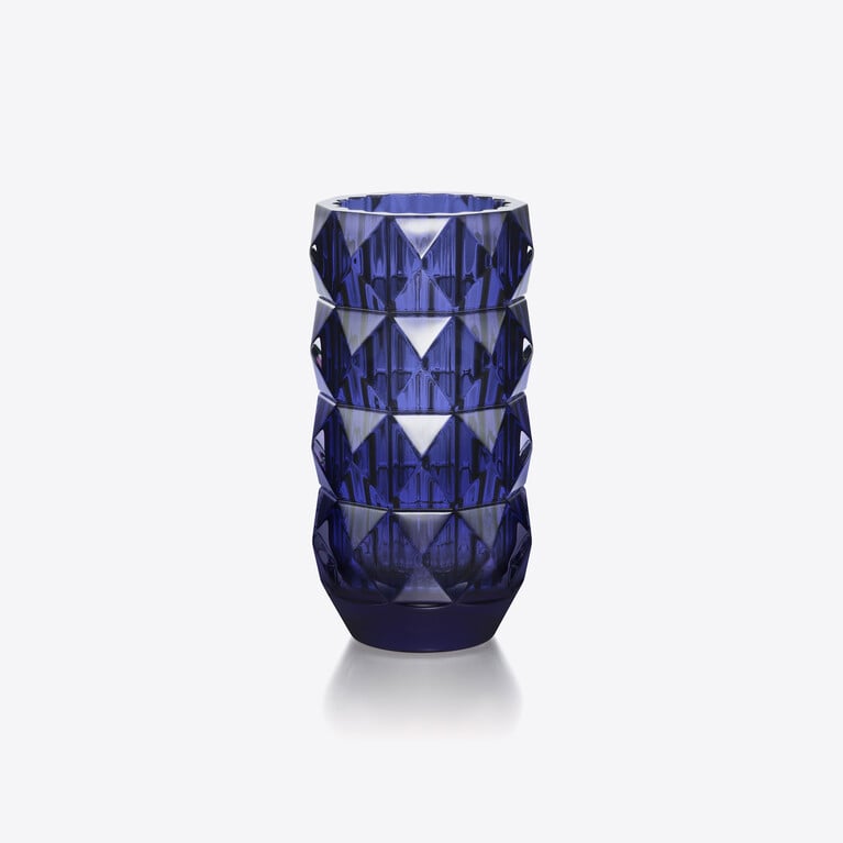Louxor Runde Vase S Baccarat in Blauem Kristall Siehe 1