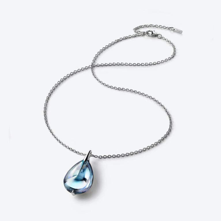 Collier Fleurs de Psyd&eacute;lic Argent Baccarat en Argent Bleu Voir 1