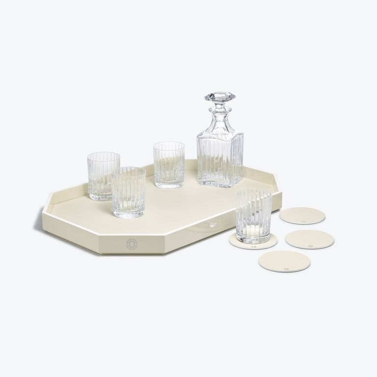 Harmonie Whisky Decanter & Harmonie Tumblers & Octogone Tray L & Octogone Coasters X4 Baccarat in View 3