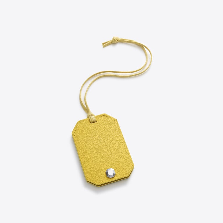 &Eacute;tiquette Octogone Baccarat en Cuir Jaune Voir 2