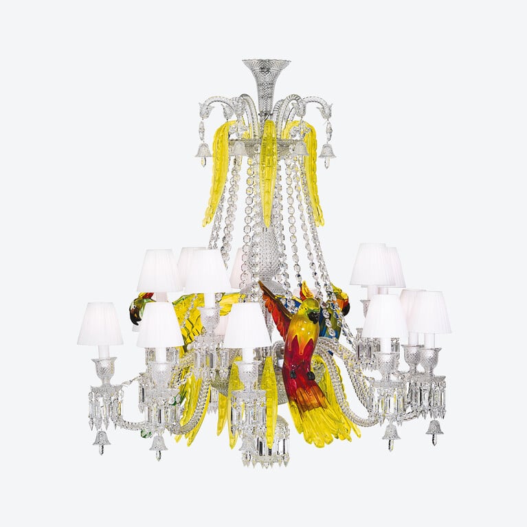 &Eacute;trange Z&eacute;nith Parrots Chandelier (15L) Baccarat in Crystal Multicolor View 2