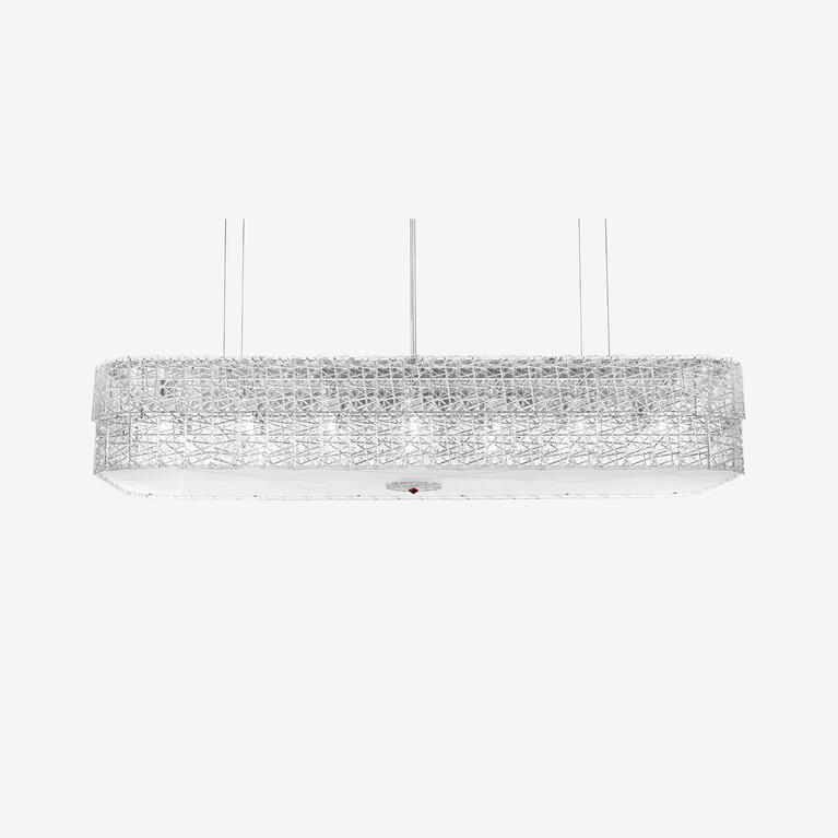 Tuile de Cristal Frozen Chandelier Rectangular M Baccarat in Crystal Clear View 1