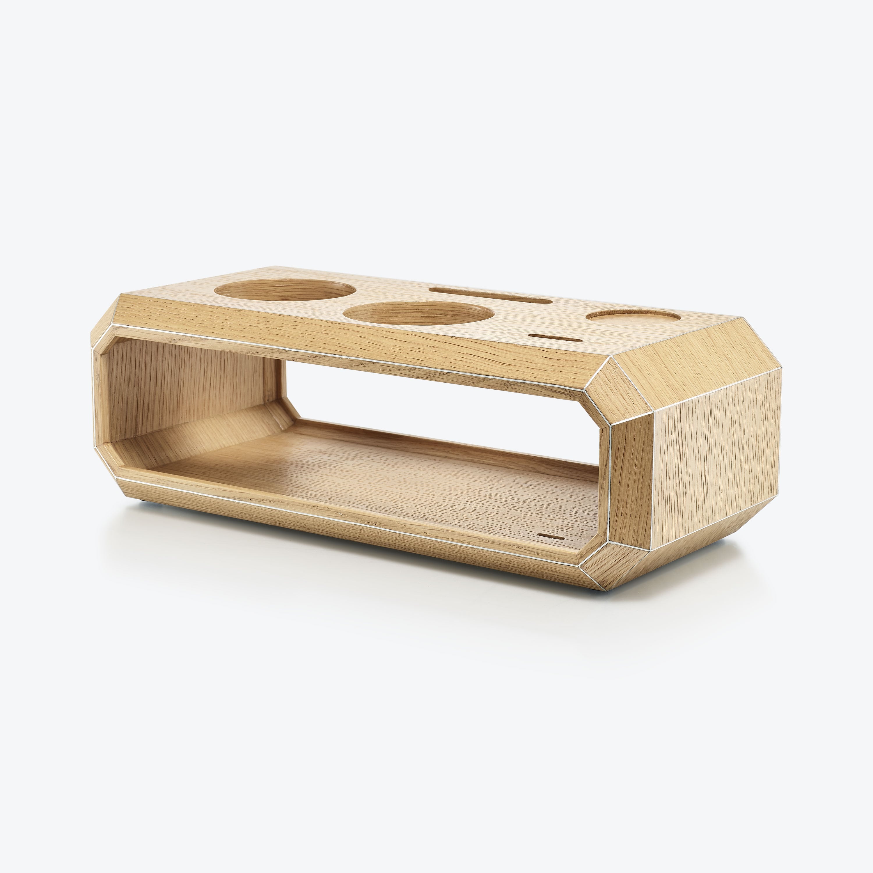 Octogone Bar Accessory Case Natural Oak Baccarat in Wood Beige